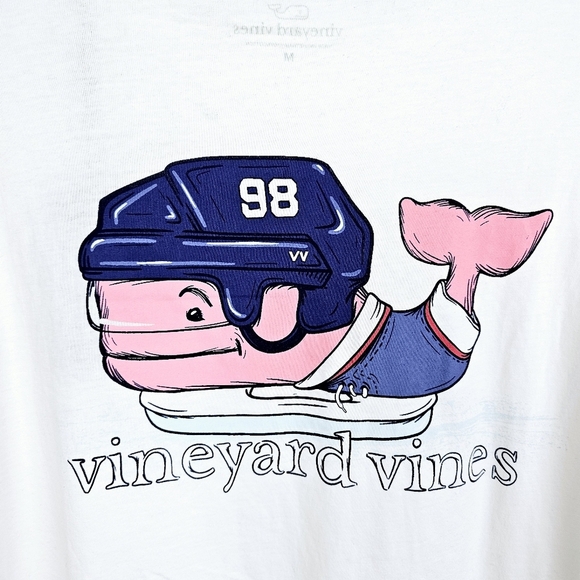 Vineyard Vines Ice Hockey Whale Long Sleeve White Shirt NWT - Picture 5 of 9